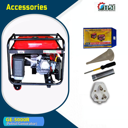 5 KVA Portable  Light Weight Petrol Generator,   Recoil Start Model GE-5000R, 